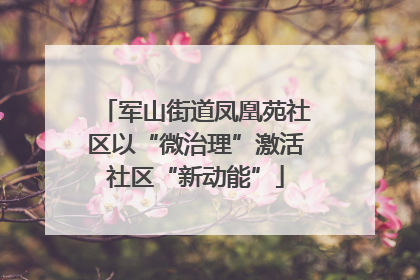军山街道凤凰苑社区以“微治理”激活社区“新动能”