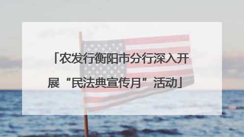 农发行衡阳市分行深入开展“民法典宣传月”活动