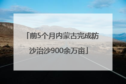 前5个月内蒙古完成防沙治沙900余万亩