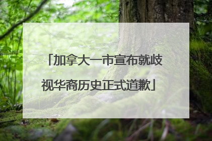 加拿大一市宣布就歧视华裔历史正式道歉