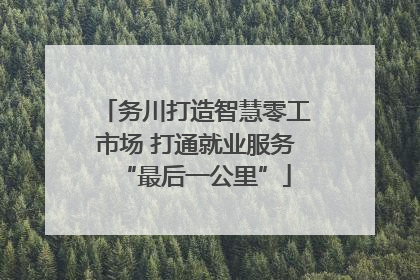 务川打造智慧零工市场 打通就业服务“最后一公里”