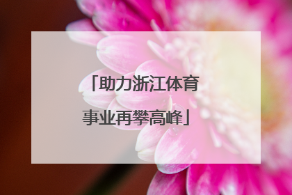助力浙江体育事业再攀高峰