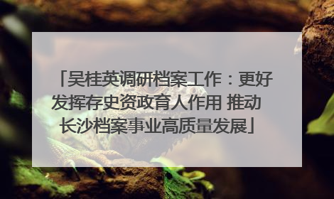 吴桂英调研档案工作：更好发挥存史资政育人作用 推动长沙档案事业高质量发展