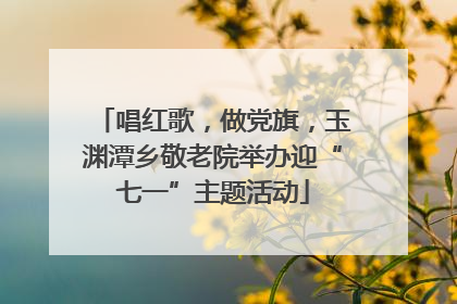 唱红歌，做党旗，玉渊潭乡敬老院举办迎“七一”主题活动