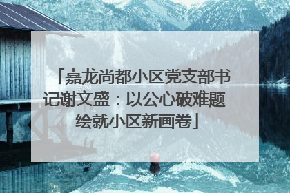 嘉龙尚都小区党支部书记谢文盛：以公心破难题 绘就小区新画卷
