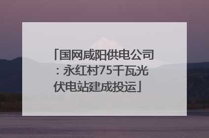 国网咸阳供电公司：永红村75千瓦光伏电站建成投运