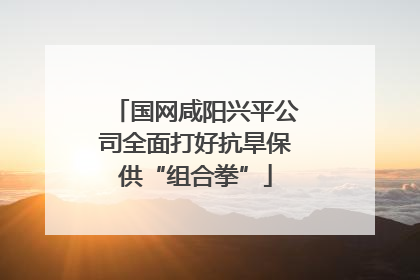 国网咸阳兴平公司全面打好抗旱保供“组合拳”