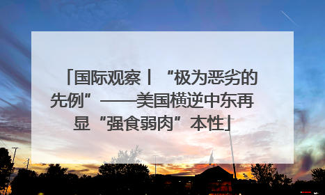 国际观察丨“极为恶劣的先例”——美国横逆中东再显“强食弱肉”本性