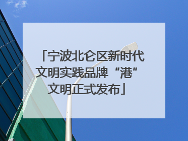 宁波北仑区新时代文明实践品牌“港”文明正式发布