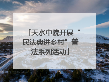 天水中院开展“民法典进乡村”普法系列活动