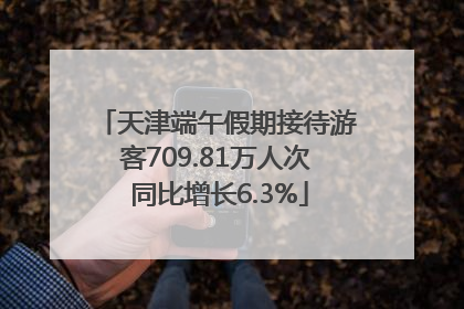 天津端午假期接待游客709.81万人次 同比增长6.3%