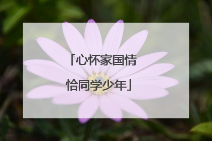 心怀家国情 恰同学少年