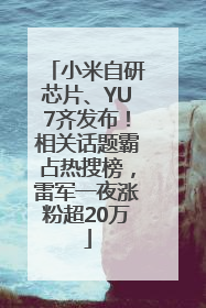 小米自研芯片、YU7齐发布！相关话题霸占热搜榜，雷军一夜涨粉超20万