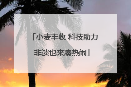 小麦丰收 科技助力 非遗也来凑热闹