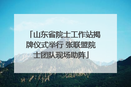 山东省院士工作站揭牌仪式举行 张联盟院士团队现场助阵