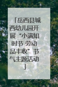 岳西县城西幼儿园开展“小满知时节 劳动品丰收”节气主题活动