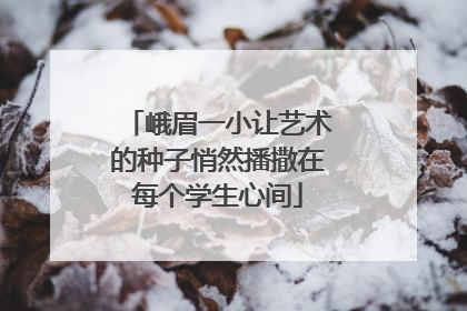 峨眉一小让艺术的种子悄然播撒在每个学生心间