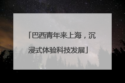 巴西青年来上海，沉浸式体验科技发展