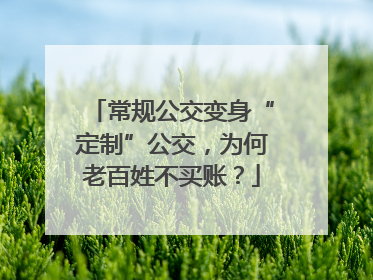 常规公交变身“定制”公交，为何老百姓不买账？