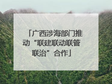 广西涉海部门推动“联建联动联管联治”合作