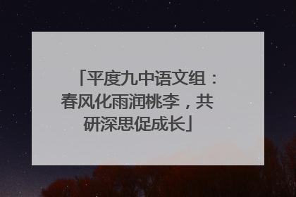 平度九中语文组：春风化雨润桃李，共研深思促成长