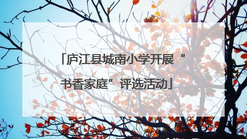 庐江县城南小学开展“书香家庭”评选活动