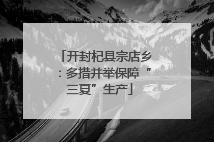 开封杞县宗店乡：多措并举保障“三夏”生产