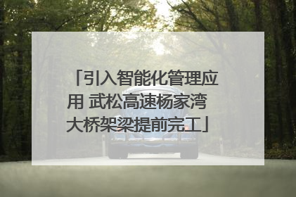引入智能化管理应用 武松高速杨家湾大桥架梁提前完工