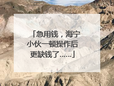 急用钱，海宁小伙一顿操作后更缺钱了……