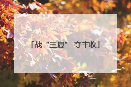 战“三夏” 夺丰收