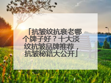 抗皱纹抗衰老哪个牌子好？十大淡纹抗皱品牌推荐，抗皱秘籍大公开