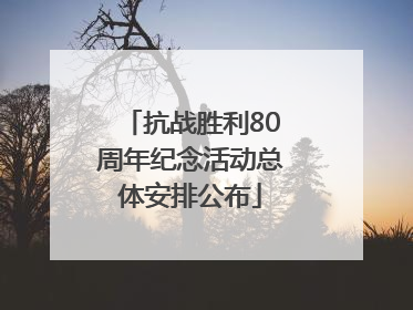 抗战胜利80周年纪念活动总体安排公布