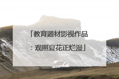 教育题材影视作品：观照夏花正烂漫
