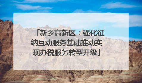 新乡高新区：强化征纳互动服务基础推动实现办税服务转型升级