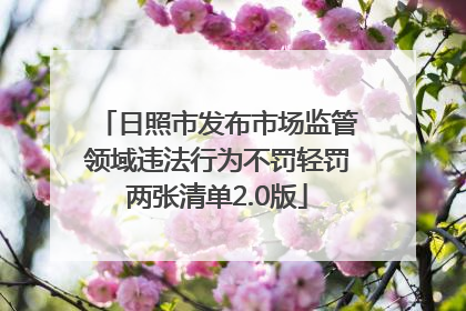 日照市发布市场监管领域违法行为不罚轻罚两张清单2.0版