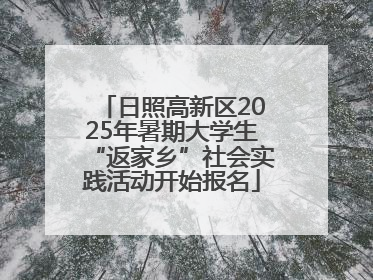 日照高新区2025年暑期大学生“返家乡”社会实践活动开始报名