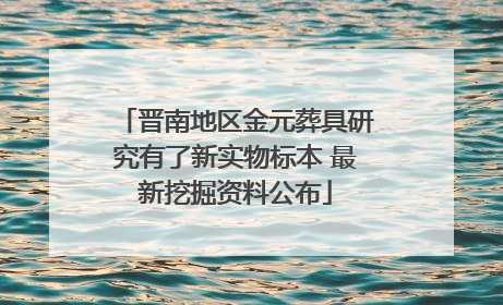 晋南地区金元葬具研究有了新实物标本 最新挖掘资料公布