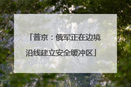 普京：俄军正在边境沿线建立安全缓冲区