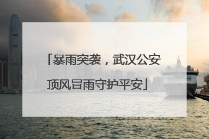 暴雨突袭，武汉公安顶风冒雨守护平安