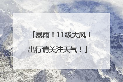 暴雨！11级大风！出行请关注天气！