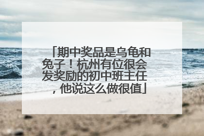 期中奖品是乌龟和兔子！杭州有位很会发奖励的初中班主任，他说这么做很值