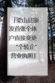梁山县颁发首张个体户直接变更“个转企”营业执照