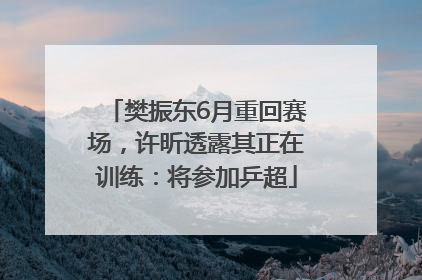 樊振东6月重回赛场，许昕透露其正在训练：将参加乒超