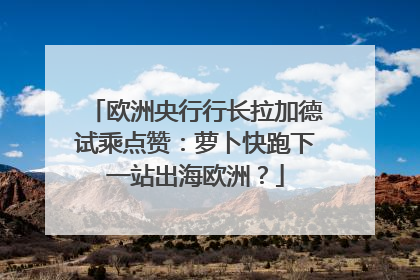 欧洲央行行长拉加德试乘点赞：萝卜快跑下一站出海欧洲？