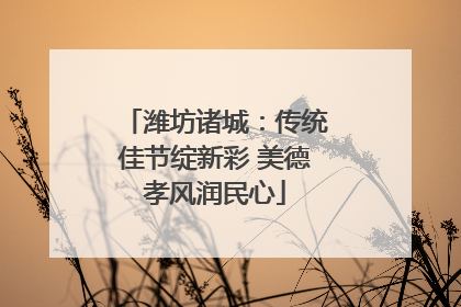 潍坊诸城：传统佳节绽新彩 美德孝风润民心