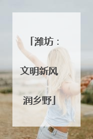 潍坊：文明新风润乡野