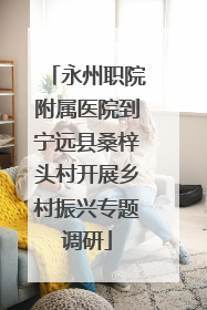 永州职院附属医院到宁远县桑梓头村开展乡村振兴专题调研