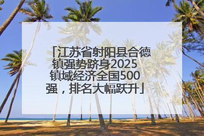江苏省射阳县合德镇强势跻身2025镇域经济全国500强，排名大幅跃升