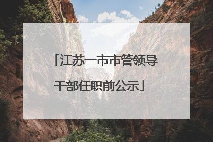 江苏一市市管领导干部任职前公示