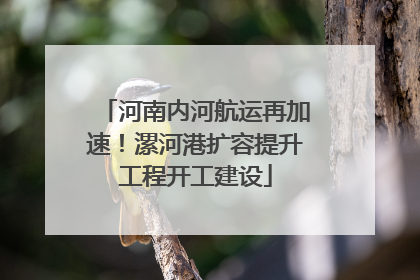 河南内河航运再加速！漯河港扩容提升工程开工建设